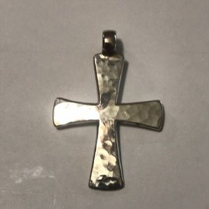 James Avery sterling hammered cross pendant